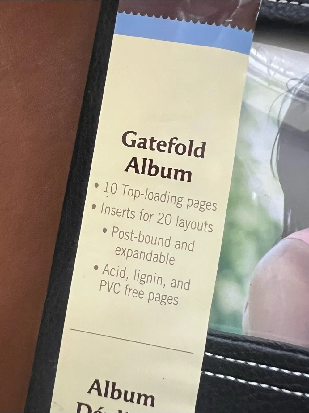 Recollections Black Faux Leather Gatefold Photo Album with White Stitching